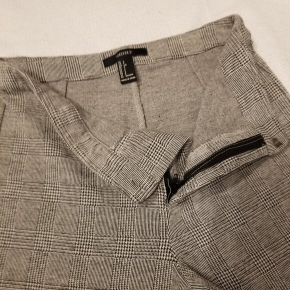 Black/White Plaid High Rise Straight Leg Dress Pants Trouser Forever 21 Small - Picture 4 of 13